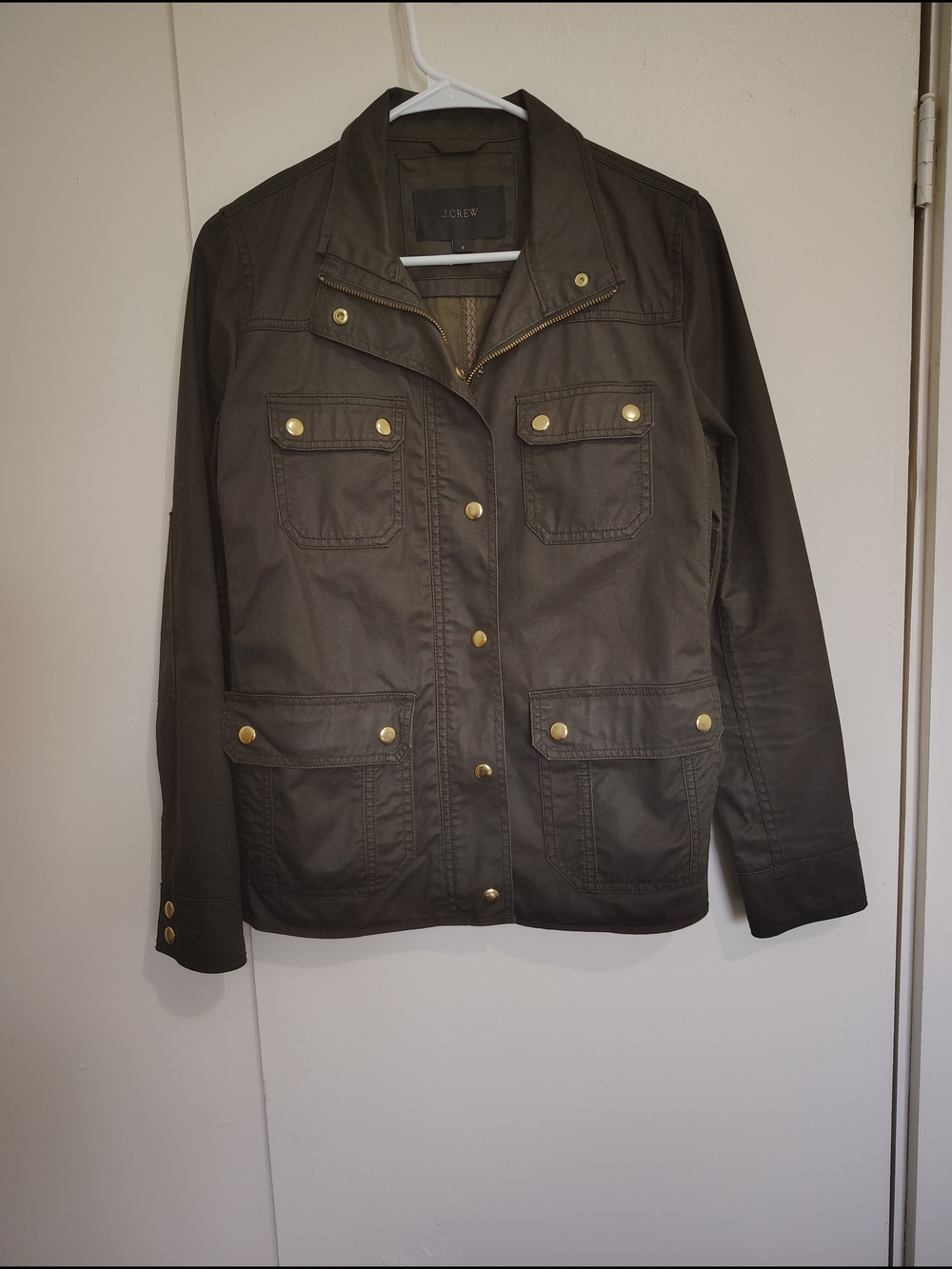 J.Crew Olive Utility Jacket with Gold Hardware